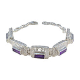 Amethyst BST starts Eye-catching Purple 925 Silver Tennis Bracelet