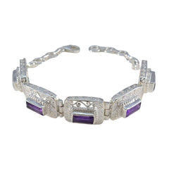 Amethyst BST starts Eye-catching Purple 925 Silver Tennis Bracelet