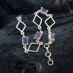 Amethyst Burger Day Flüsterdünnes lila Silbergliederarmband