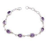 Amethyst Carnival Celebrations Featherlight Purple Silver Links Bracelet