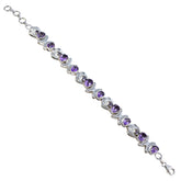 Amethyst Cat Day Versatile Purple 925 Silver Links Bracelet