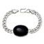 Black Onyx Chinese New Year Edgy Black Silver Chain Bracelet