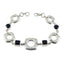 Black Onyx Christmas Classic Black Silver Links Bracelet