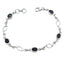 Black Onyx Christmas Jumper Day Dainty Black Sterling Silver Links Bracelet