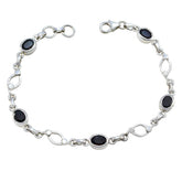 Black Onyx Christmas Jumper Day Dainty Black Sterling Silver Links Bracelet