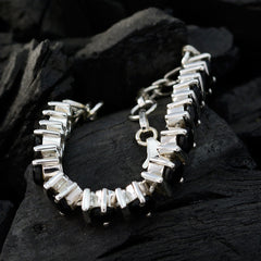 Black Onyx Clean Your Desk Day Tiny Black Silver Tennis Bracelet