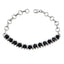 Black Onyx Clean Your Desk Day Tiny Black Silver Tennis Bracelet