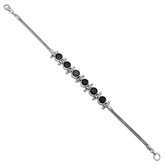 Black Onyx Click Frenzy Glow Slim Black Sterling Silver Tennis Bracelet