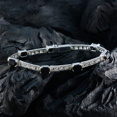 Black Onyx Color Day Minimal Black 925 Silver Tennis Bracelet