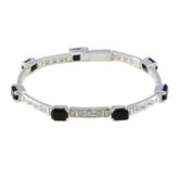 Black Onyx Color Day Minimal Black 925 Silver Tennis Bracelet