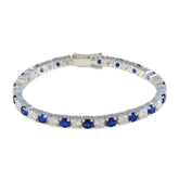 Blue Supphire CZ Cookie Day Versatile Blue Sterling Silver Tennis Bracelet
