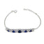 Blue Supphire CZ Couple Whisper-thin Blue Silver Tennis Bracelet