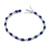 Blue Supphire CZ Cyber Monday Minimal Blue 925 Silver Tennis Bracelet