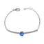 Blue Supphire CZ Daily Minimalist Blue Silver Links Bracelet
