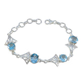 Blue Topaz Eat What You Want Day Featherlight Blue Sterling Silver Links Bracelet