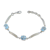Blue Topaz End of Financial Year (EOFY) Slim Blue Sterling Silver Links Bracelet