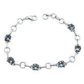 Blue Topaz End of Wintertime Delicate Blue Sterling Silver Links Bracelet