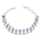Blue Topaz Ending of Ramadan Essential Blue 925 Silver Links Bracelet