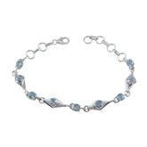 Blue Topaz Everyday Featherlight Blue 925 Silver Links Bracelet