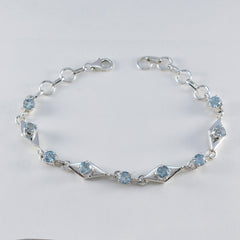 Blue Topaz Everyday Featherlight Blue 925 Silver Links Bracelet