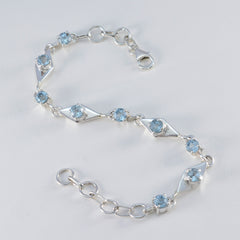 Blue Topaz Everyday Featherlight Blue 925 Silver Links Bracelet