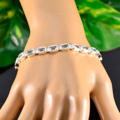 Blue Topaz Fake Friday Minimal Blue Silver Tennis Bracelet
