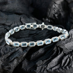 Blue Topaz Fake Friday Minimal Blue Silver Tennis Bracelet