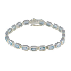 Blue Topaz Fake Friday Minimal Blue Silver Tennis Bracelet