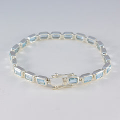 Blue Topaz Fake Friday Minimal Blue Silver Tennis Bracelet