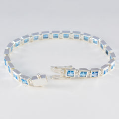 Blue Topaz Fasching Classic Blue Sterling Silver Tennis Bracelet
