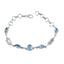 Blue Topaz Festive Whisper-thin Blue 925 Silver Links Bracelet