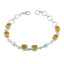 Citrine Gift for Wife Slim Yellow Sterling Silver Links Bracelet