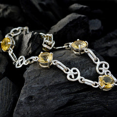 Citrien Ginuary Dainty Yellow 92,5 Zilveren Schakelarmband