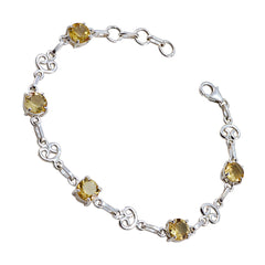 Citrien Ginuary Dainty Yellow 92,5 Zilveren Schakelarmband