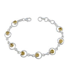 Citrine Glam Whisper-thin Yellow Sterling Silver Links Bracelet