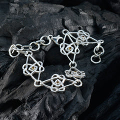 Citrien Glamour Featherlight Yellow 925 Zilveren Schakelarmband