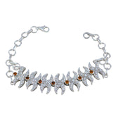 Citrine Glastonbury Festival Classic Yellow Silver Tennis Bracelet