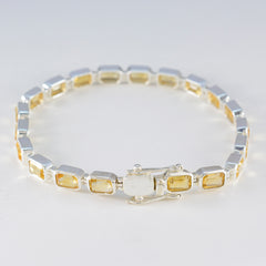 Citrine Golden Week Minimal Yellow Silver Tennis Bracelet