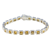 Citrine Good Friday Classic Yellow Sterling Silver Tennis Bracelet