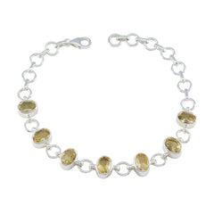 Citrine Gala Tiny Yellow Sterling Silver Links Bracelet
