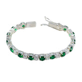 Emerald CZ hollywood Essential Green 925 Silver Tennis Bracelet