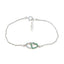 Emerald CZ Honor Minimalist Green Sterling Silver Chain Bracelet