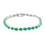 Emerald CZ Independence Day Tiny Green Silver Tennis Bracelet
