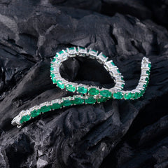 Smaragd CZ Cat Day Tiny Green 925 Silber Tennisarmband