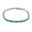 Emerald CZ Cat Day Tiny Green 925 Silver Tennis Bracelet