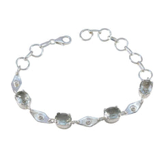 Green Amethyst Day of Light Slim Light Green Sterling Silver Links Bracelet