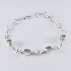 Grön Ametist Day of Light Smal Ljusgrön Sterling Silver Länkarmband