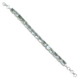 Green Amethyst Friendship Eye-catching Light Green Sterling Silver Tennis Bracelet