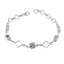 Green Amethyst Waffle Day Dainty Light Green Silver Links Bracelet