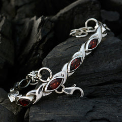 Granat Yoga Day Schmales Tennisarmband aus Rotsilber